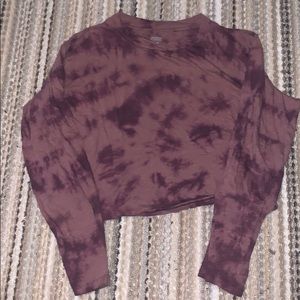 PINK Long Sleeve Crop Top